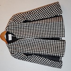 NWT SIX FIFTY CLOTHING Houdstooth Cape Wren Jacket Small Black White